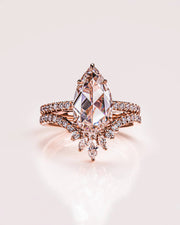 3.00 CT Pear Cut Moissanite Solitaire Bridal Wedding Ring Set Mapple Gems